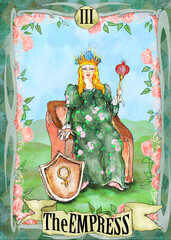 Tarot Major Arcanas vintage style watercolor  cards