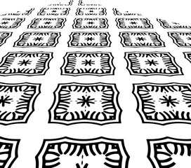 
 Minimal ornamental background with abstract shapes. Black and white texture. Simple abstract ornament background. 