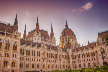 Fototapeta premium Hungarian Parliament building in summer.Budapest,Hungary.
