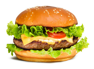 cheeseburger isolated on transparent background