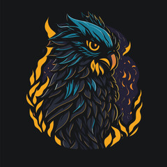 Colorful eagle sticker tatoo idea tshirt design
