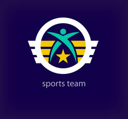 Unique sports team logo. Modern design color. Startup sport concept logo template. vector.	