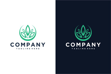 Naklejka premium Elegant Leaf Creative Concept Logo Design Template