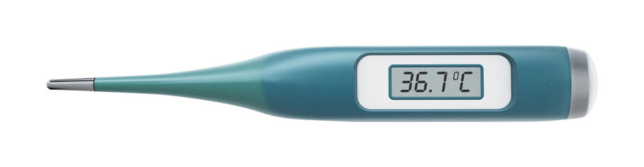 Digital thermometer isolated on transparent background. 3D illustration