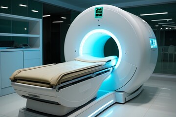 MRI Scanner or Magnetic Resonance Imaging Machine. Generative AI - obrazy, fototapety, plakaty