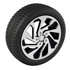 Obraz premium Low profile sport tyre and rim isolated on transparent background. 3D illustration