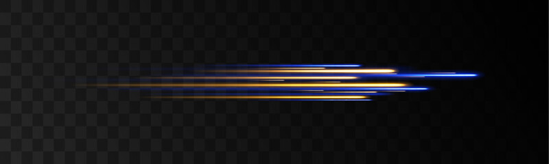 Abstract neon background with shining wires. Motion design. Magic empty space. Panoramic high speed technology concept, light abstract background.	