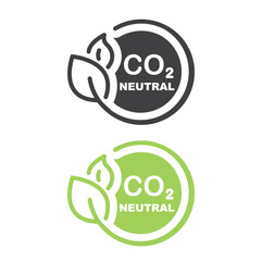 CO2 neutral green floral flat sticker.