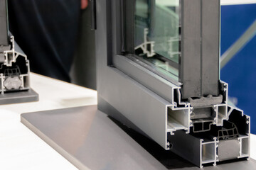 Metal-plastic window in section. Construction of a metal-plastic window.