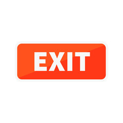Exit Button In Orange Color Rectangle Shape
