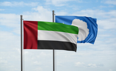  United Arab Emirates, UAE and Antarctica flag