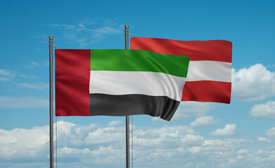 Austria and  United Arab Emirates, UAE flag