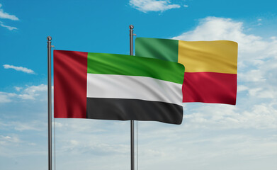 Benin and  United Arab Emirates, UAE flag