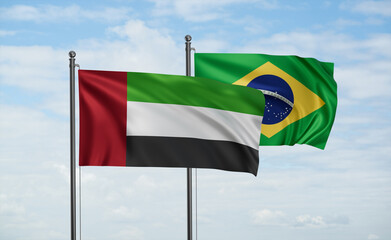 Brazil and  United Arab Emirates, UAE flag