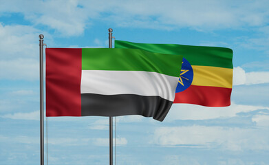 Ethiopia and  United Arab Emirates, UAE flag