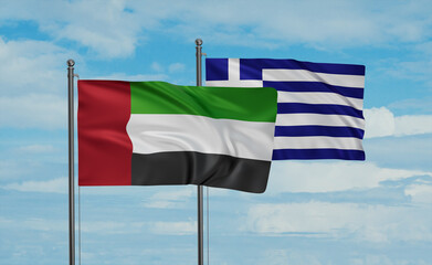 Greece and  United Arab Emirates, UAE flag