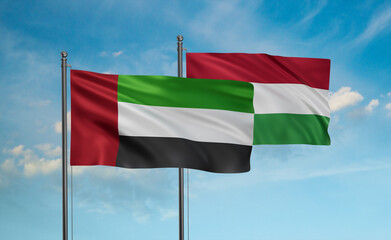 Hungary and  United Arab Emirates, UAE flag