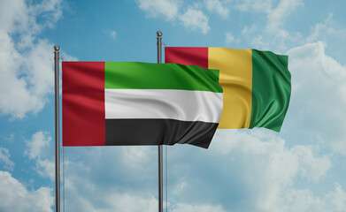 Guinea and  United Arab Emirates, UAE flag