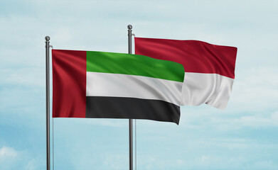 Indonesia and  United Arab Emirates, UAE flag