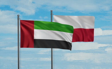 Poland and  United Arab Emirates, UAE flag