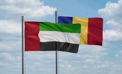 Romania and  United Arab Emirates, UAE flag