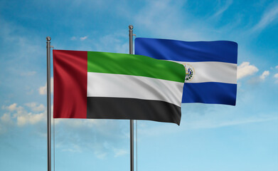 Salvador and  United Arab Emirates, UAE flag