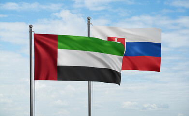 Slovakia and  United Arab Emirates, UAE flag