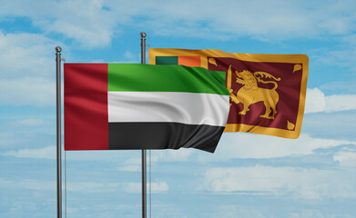 Sri Lanka and  United Arab Emirates, UAE flag