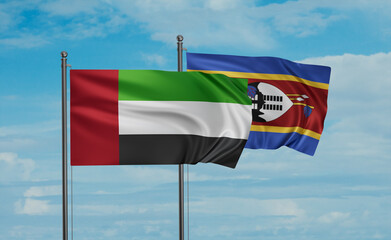 Eswatini and  United Arab Emirates, UAE flag