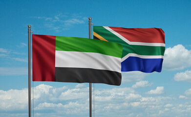 South Africa and  United Arab Emirates, UAE flag