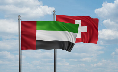 Switzerland and  United Arab Emirates, UAE flag