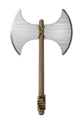 Vintage axe isolated on transparent background. 3D illustration