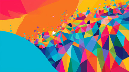 abstract colorful A banner design that showcases the vibrant and inclusive spirit of Pride Day,  Generative AI	