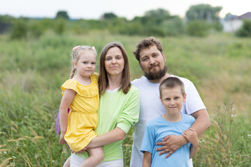 Fototapeta premium family with two children