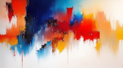 Vibrant Oil Paint Drawings on Abstract Background. 