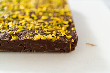 Chocolate pistachio fudge