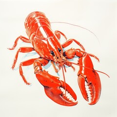 Lobster in retro style. Generative AI