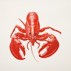 Lobster in retro style. Generative AI