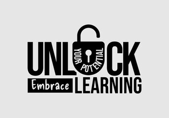 Unlock your potential embrace learning for work job banner poster background.