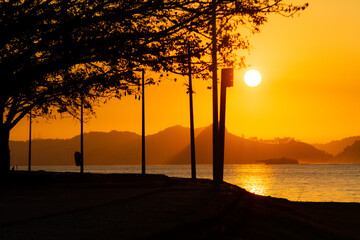 sunrise at Aterro do Flamengo in Rio de Janeiro, Brazil.