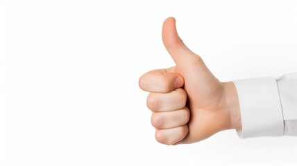 Hand giving thumbs up