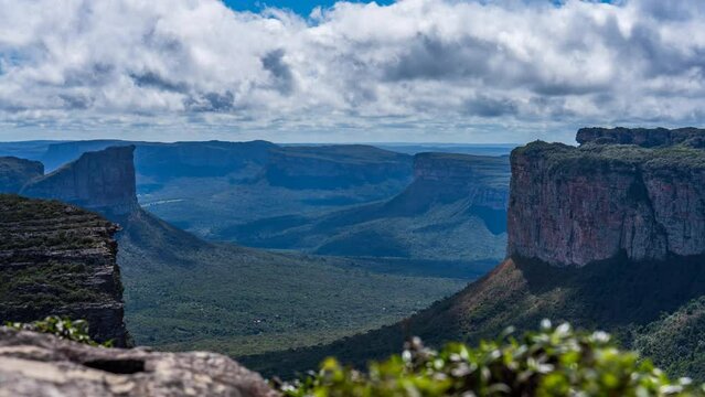 Majestic Sandstone Cliffs in Inhospitable Valley of Chapada Diamantina