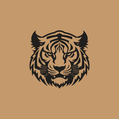 Tiger head minimal logo icon design