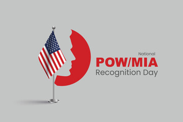 National POW MIA Recognition Day. Pow Mia Recognition Day September 15 Background Vector Illustration.