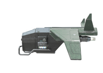 sci fi drone side view in white background