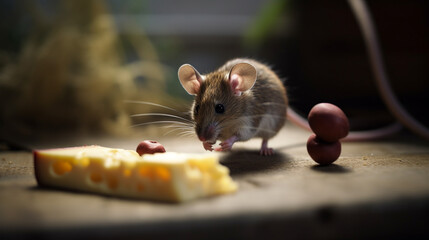 A mouse is eating a piece of cheese, Generative AI