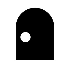 Rounded door silhouette icon. Entrance. Vector.