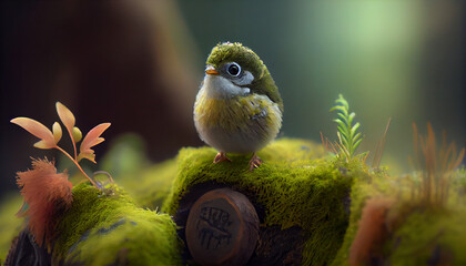 cute little tiny bird Generative Ai technology