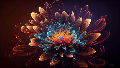 most beautiful neon flowers backgrounds and wallpaper Generative Ai technology