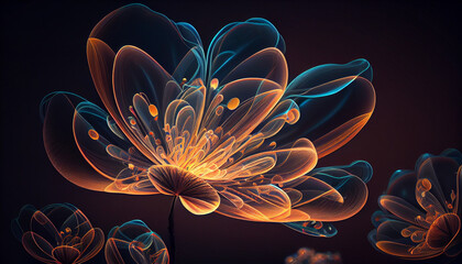 most beautiful neon flowers backgrounds and wallpaper Generative Ai technology